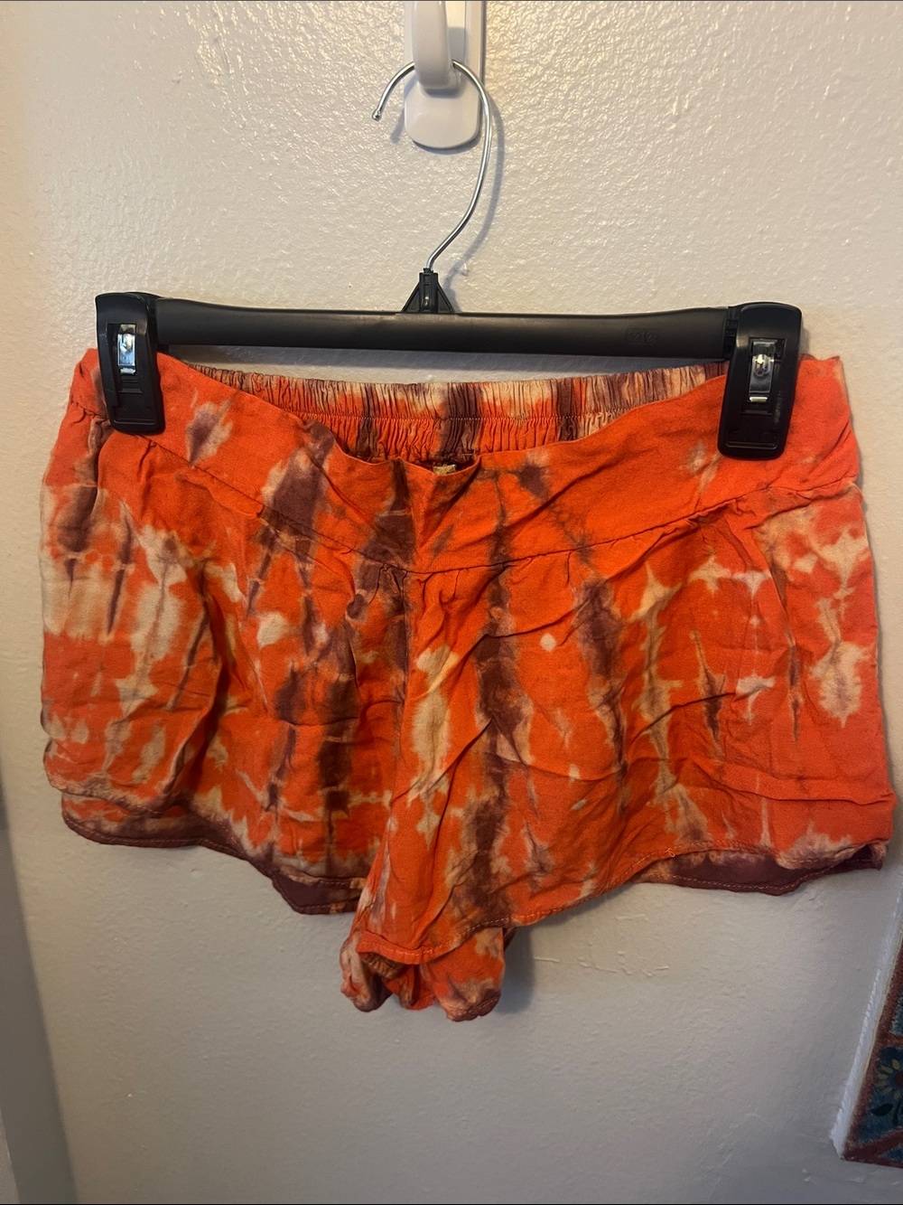 Tie-Dye Orange Casual Shorts